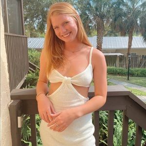 Knit dress with cutouts